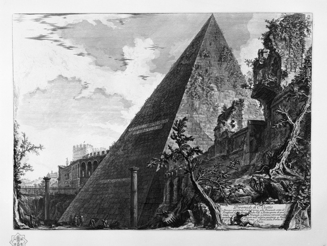 Piramida C. Cestio autorstwa Giovanni Battista Piranesi