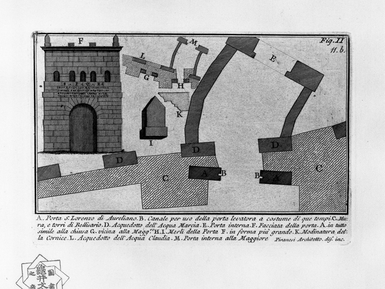 Porta S. Lorenzo di Aureliano autorstwa Giovanni Battista Piranesi