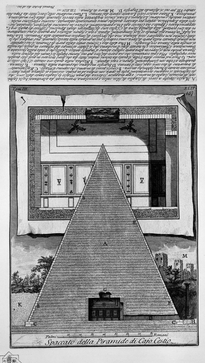 Piramida Kajusza Cestiusza autorstwa Giovanni Battista Piranesi