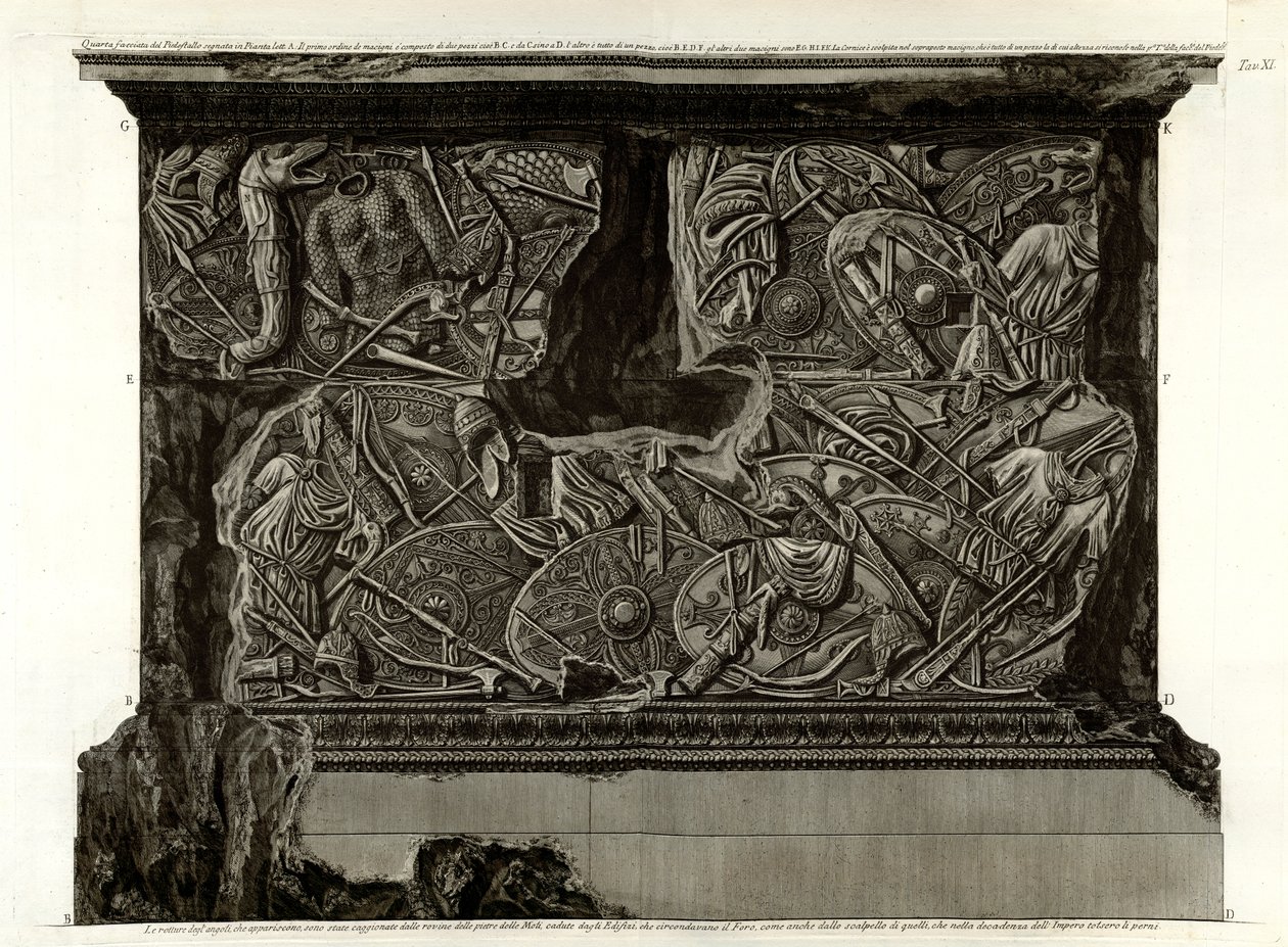 Czwarta fasada cokołu autorstwa Giovanni Battista Piranesi