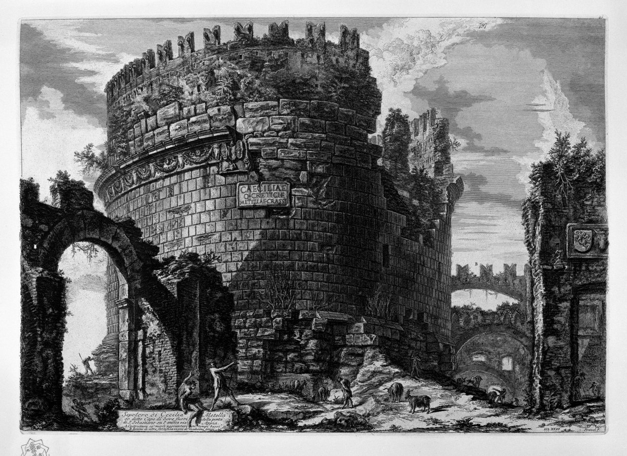 Grób Cecylii Metelli autorstwa Giovanni Battista Piranesi