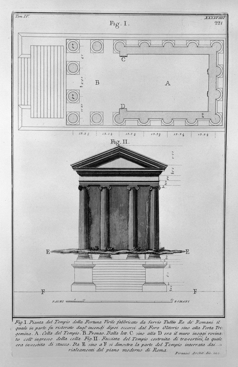 Świątynia Portunusa autorstwa Giovanni Battista Piranesi