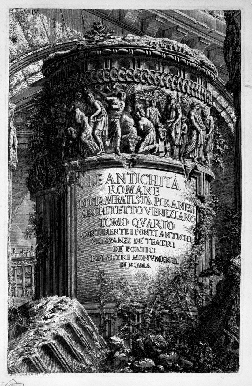 Strona tytułowa dla tom. 4 autorstwa Giovanni Battista Piranesi