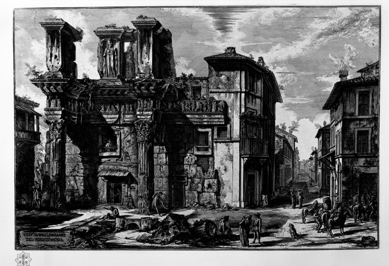 Widok szczątków Forum Nerva autorstwa Giovanni Battista Piranesi