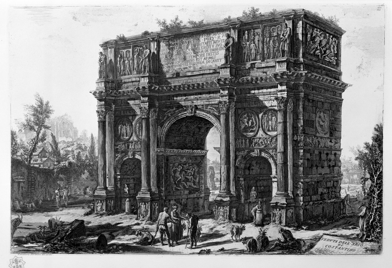 Widok Łuku Konstantyna autorstwa Giovanni Battista Piranesi