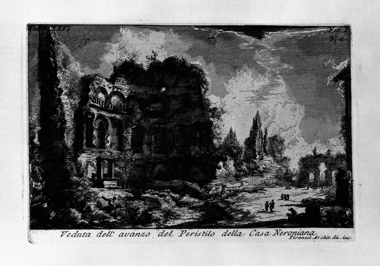 Widok pozostałości Perystylu Domu Nerona autorstwa Giovanni Battista Piranesi