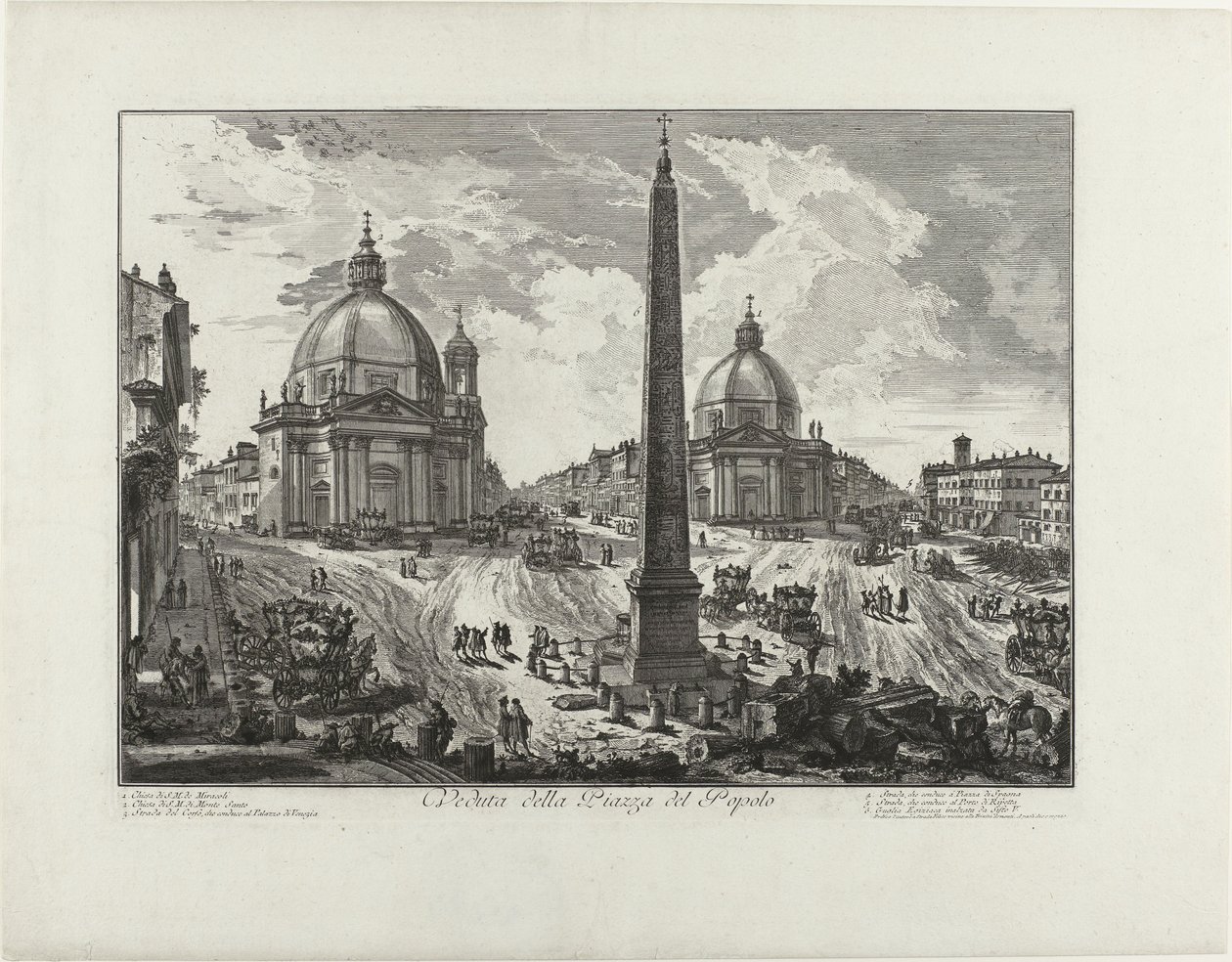 Widok na Piazza del Popolo autorstwa Giovanni Battista Piranesi