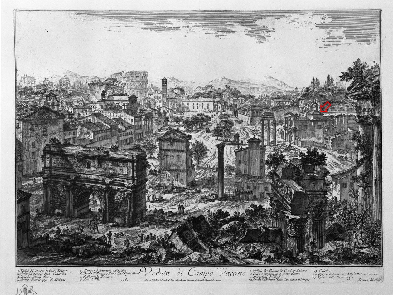 Widok na Campo Vaccino autorstwa Giovanni Battista Piranesi