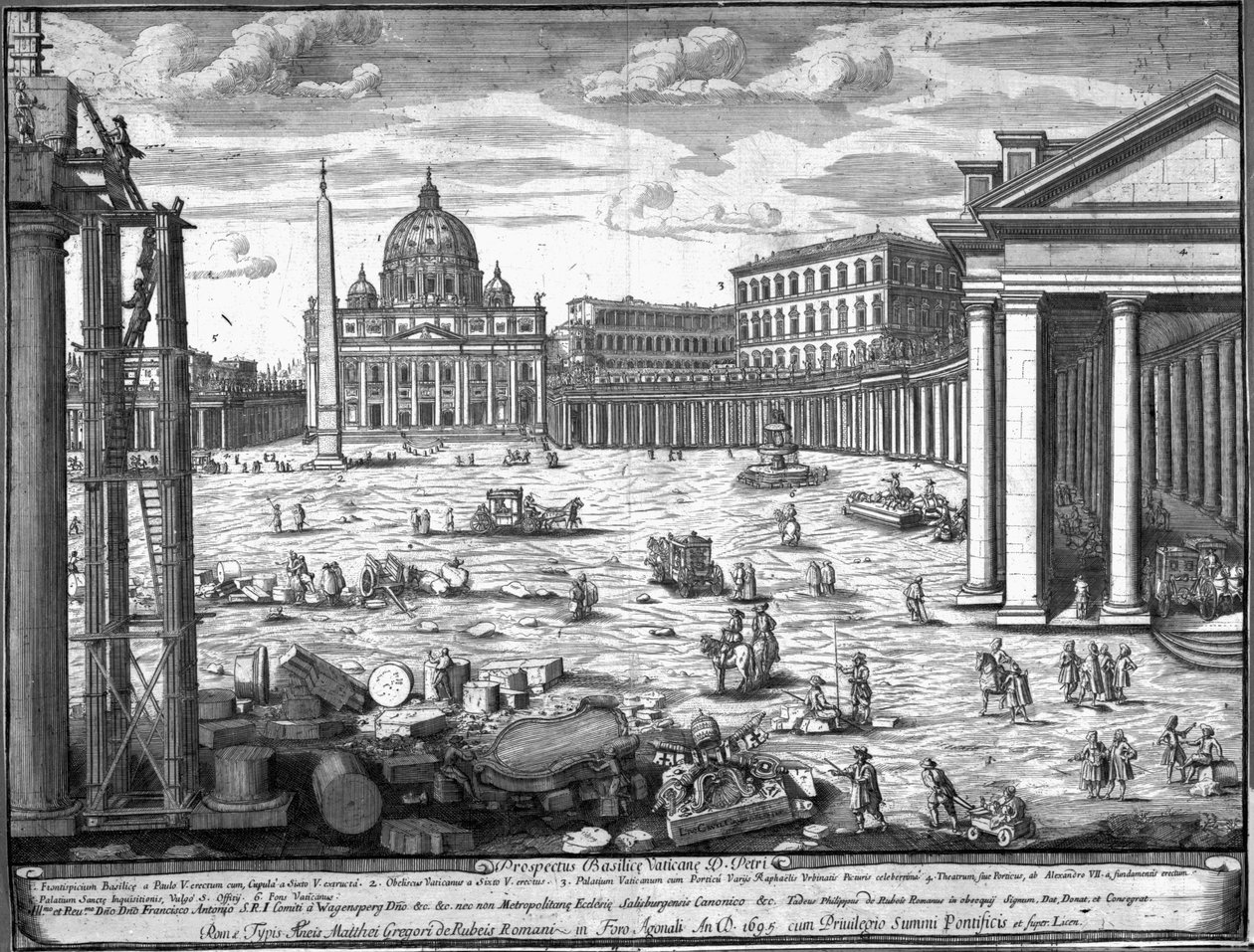 Widok na Bazylikę Świętego Piotra w Rzymie autorstwa Giovanni Battista Piranesi
