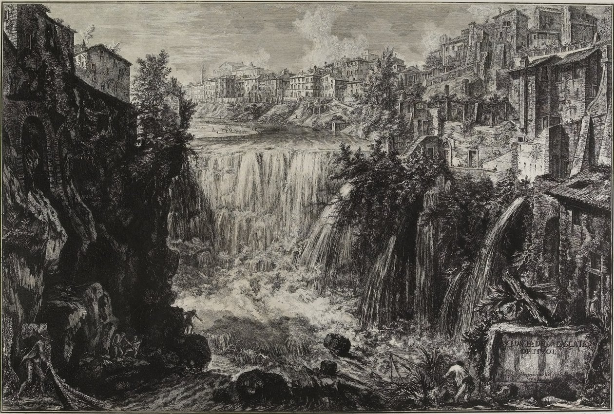 Widok Wielkiej Kaskady w Tivoli, 1766 autorstwa Giovanni Battista Piranesi