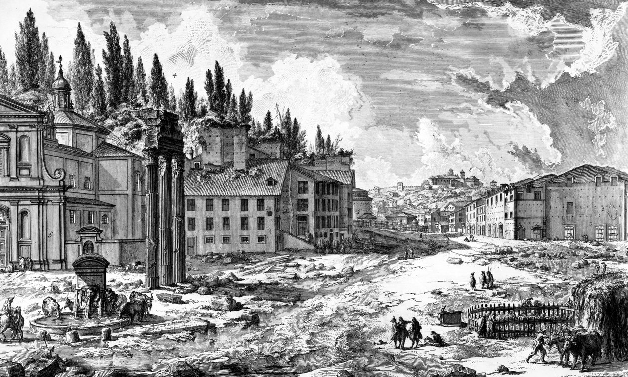 Widok Forum Romanum, z serii „Widoki Rzymu”, 1758 autorstwa Giovanni Battista Piranesi