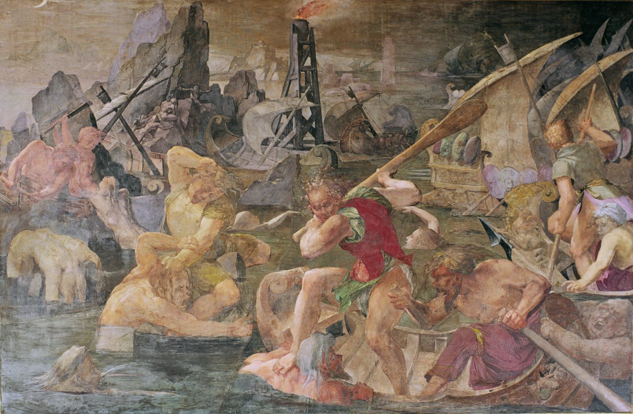 Zemsta Naupliusza, 1535-40 (detal 695081) autorstwa Giovanni Battista Rosso Fiorentino