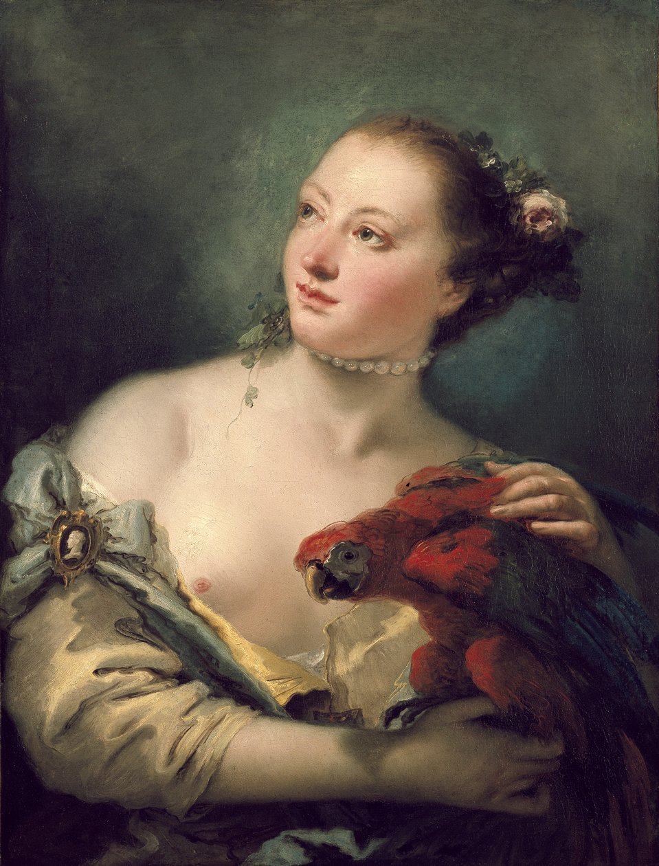 Młoda kobieta z arą, XVIII wiek autorstwa Giovanni Battista Tiepolo