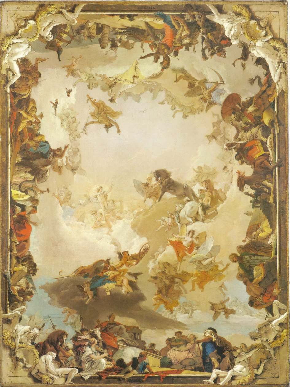 Apollo i cztery kontynenty autorstwa Giovanni Battista Tiepolo