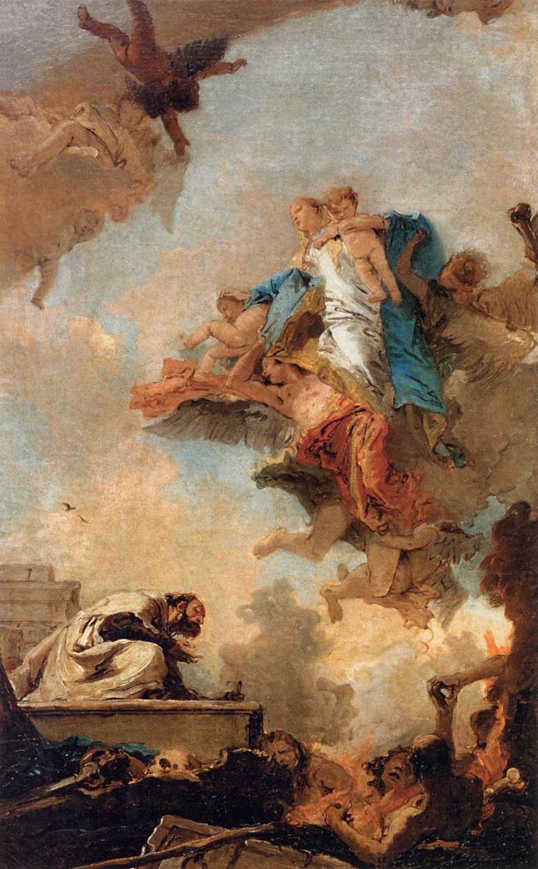 Objawienie Dziewicy św. Szymonowi Stock autorstwa Giovanni Battista Tiepolo