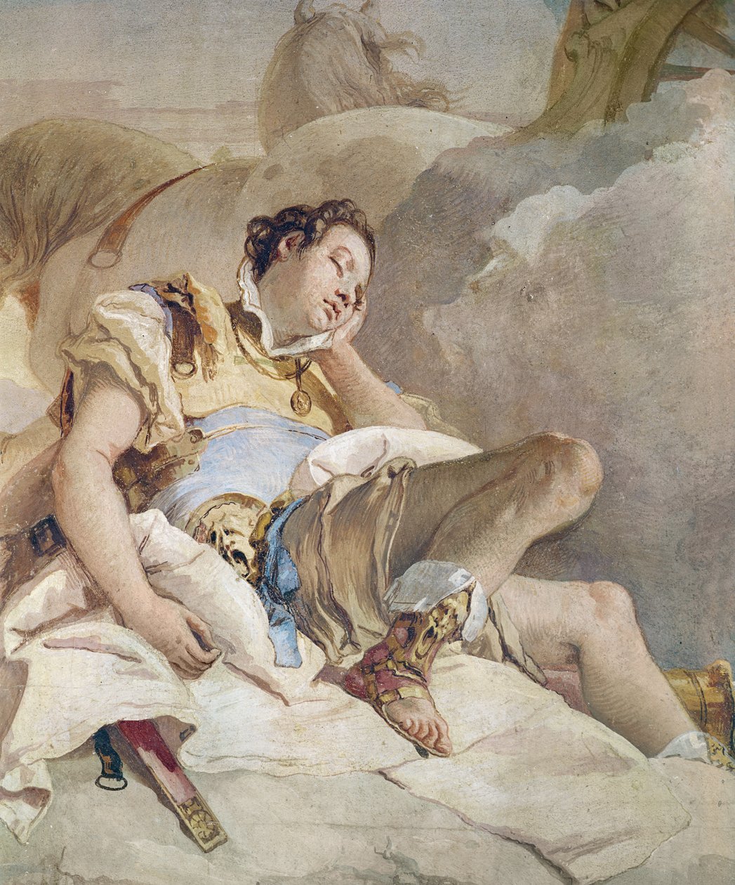 Armida Aducting the Sleeping Rinaldo, fragment Rinaldo, z „Gerusalemme Liberata” Torquato Tasso (1544-95) 1757 autorstwa Giovanni Battista Tiepolo