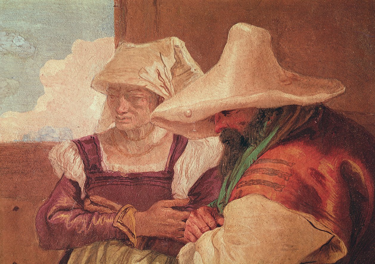 Fragment pasterzy z Angeliki i Medoro z pasterzami, 1757 autorstwa Giovanni Battista Tiepolo