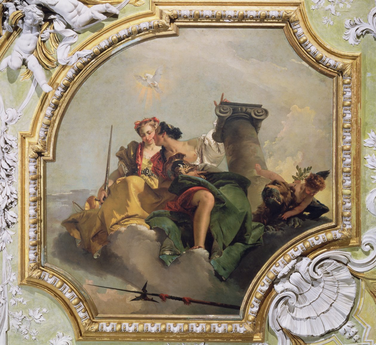 Męstwo i sprawiedliwość, z „Sala Capitolare” (Sala kapitulacji) c.1749 autorstwa Giovanni Battista Tiepolo