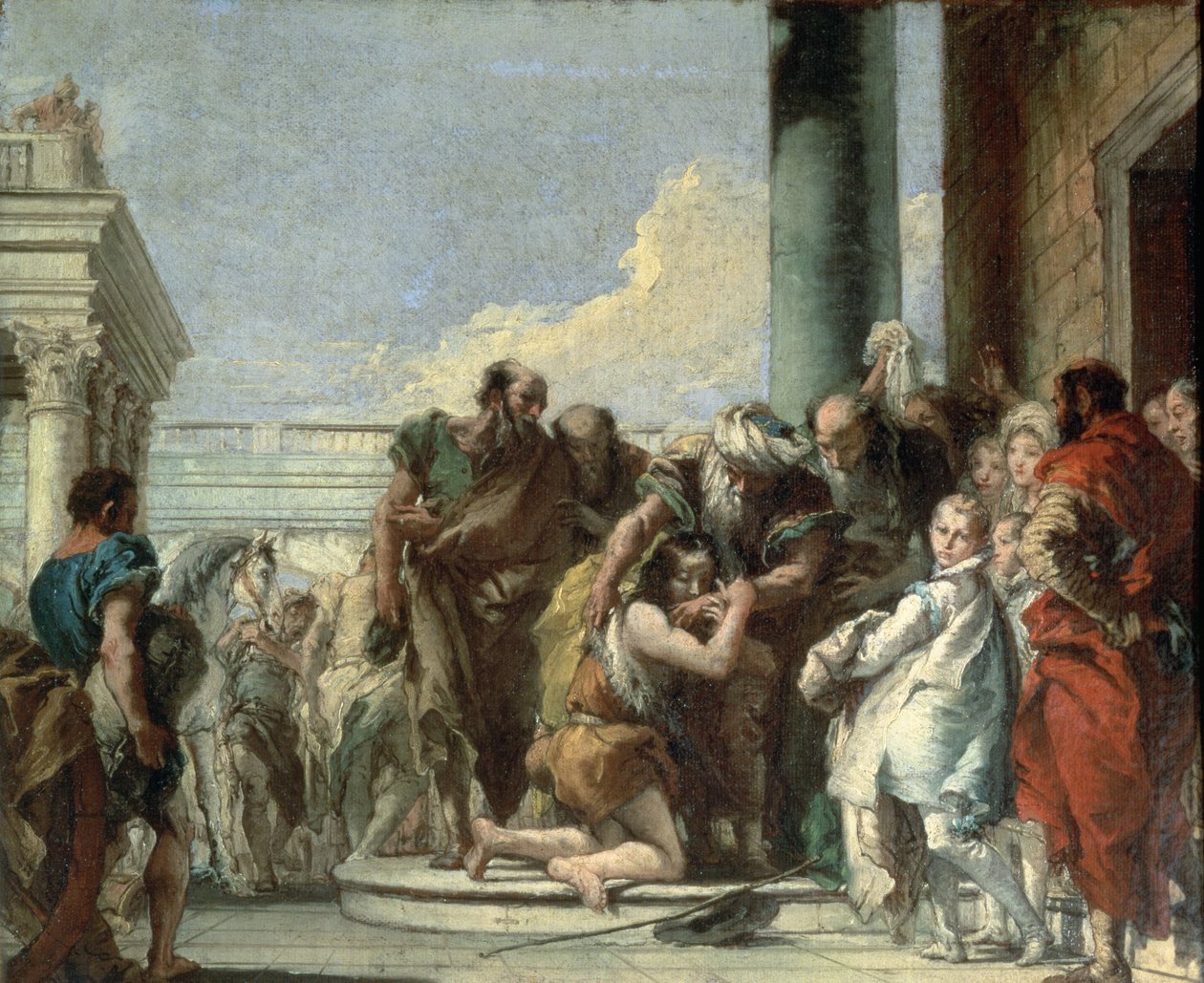 Powrót syna marnotrawnego, 1780 autorstwa Giovanni Battista Tiepolo
