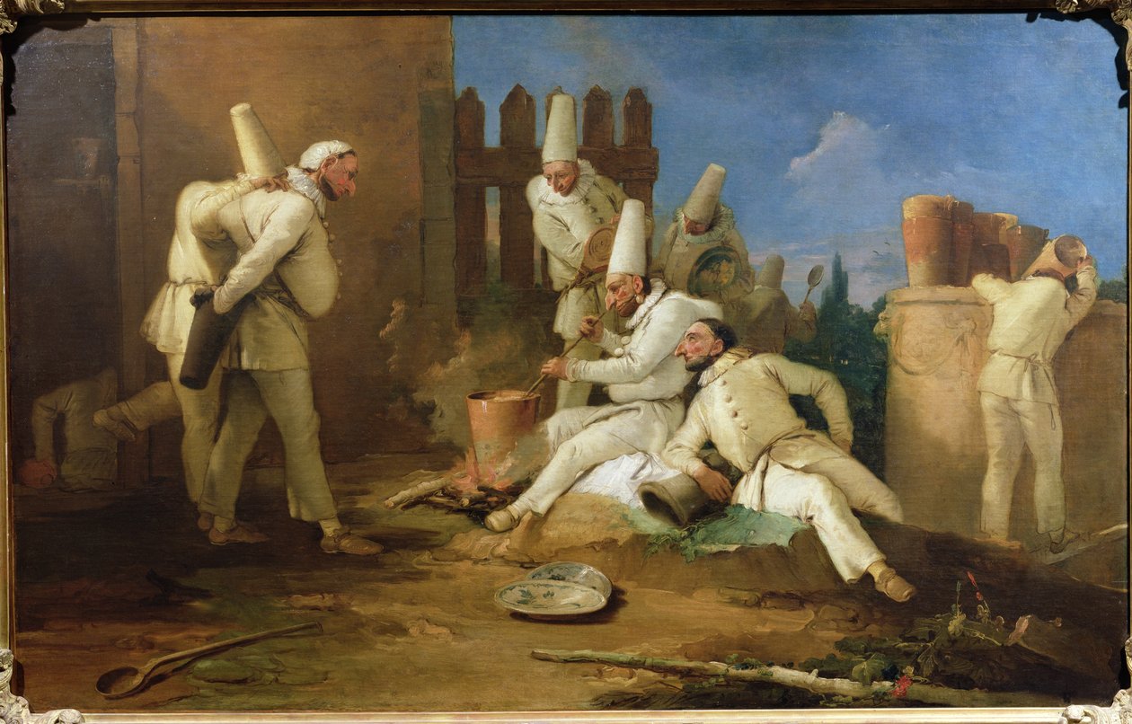 Kuchnia Punchinello autorstwa Giovanni-Battista Tiepolo