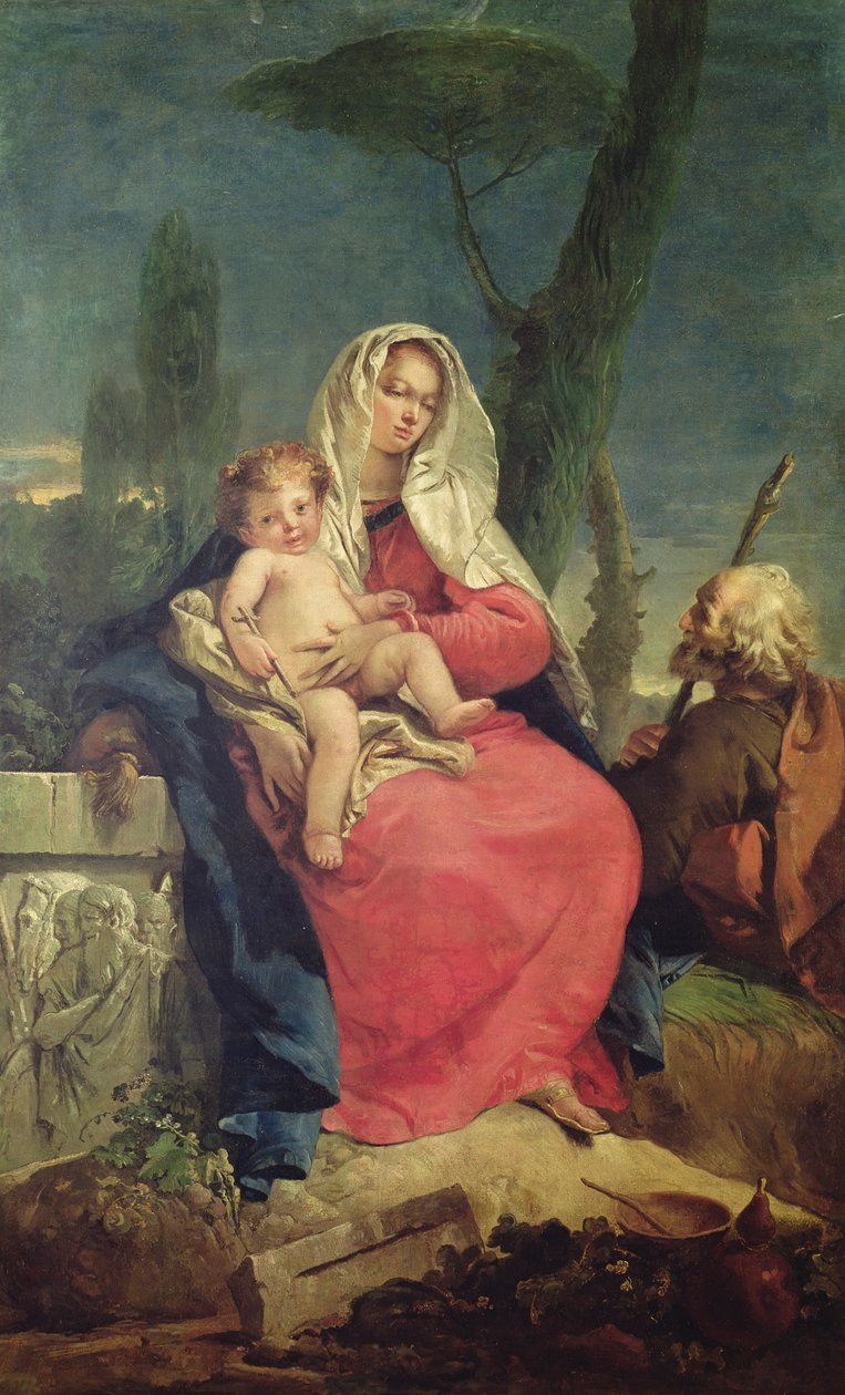 Reszta podczas lotu do Egiptu autorstwa Giovanni Battista Tiepolo