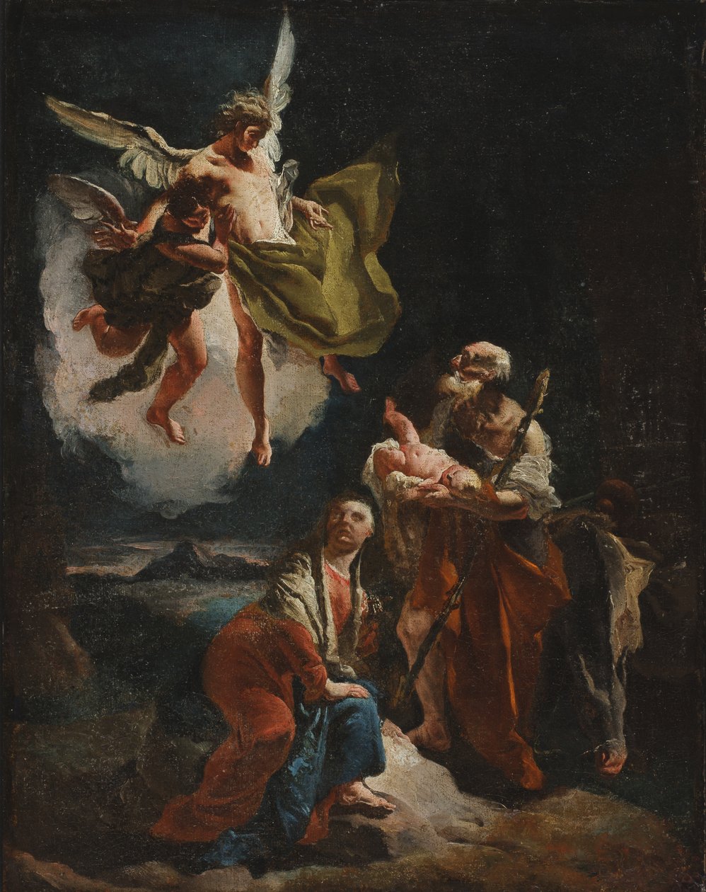 Odpoczynek podczas ucieczki do Egiptu, ok. 1720 autorstwa Giovanni Battista Tiepolo