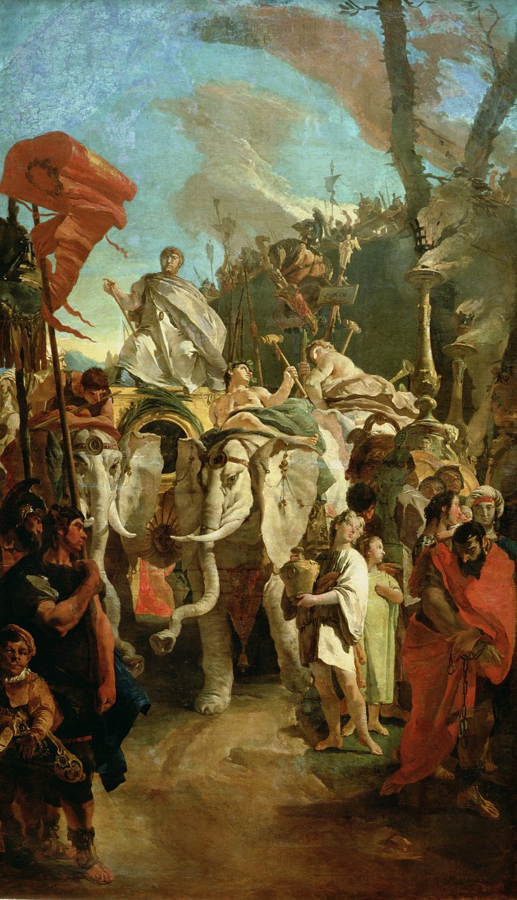 Triumf komandora Maniusa Curiusa Dentatusa, 1725-30 autorstwa Giovanni Battista Tiepolo