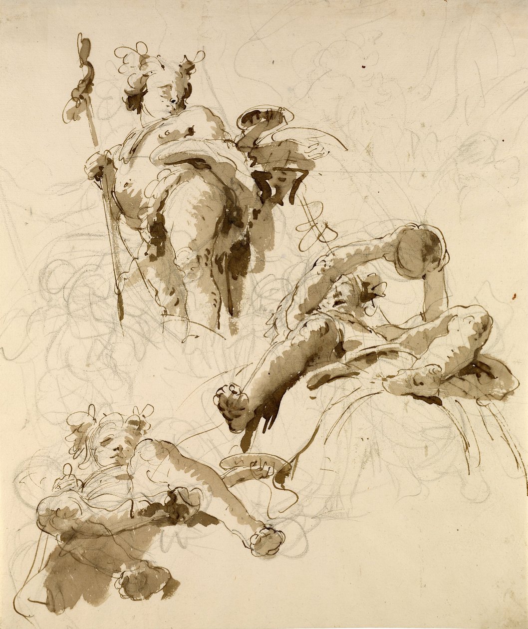 Trzy studia o Bogu Bachus autorstwa Giovanni Battista Tiepolo