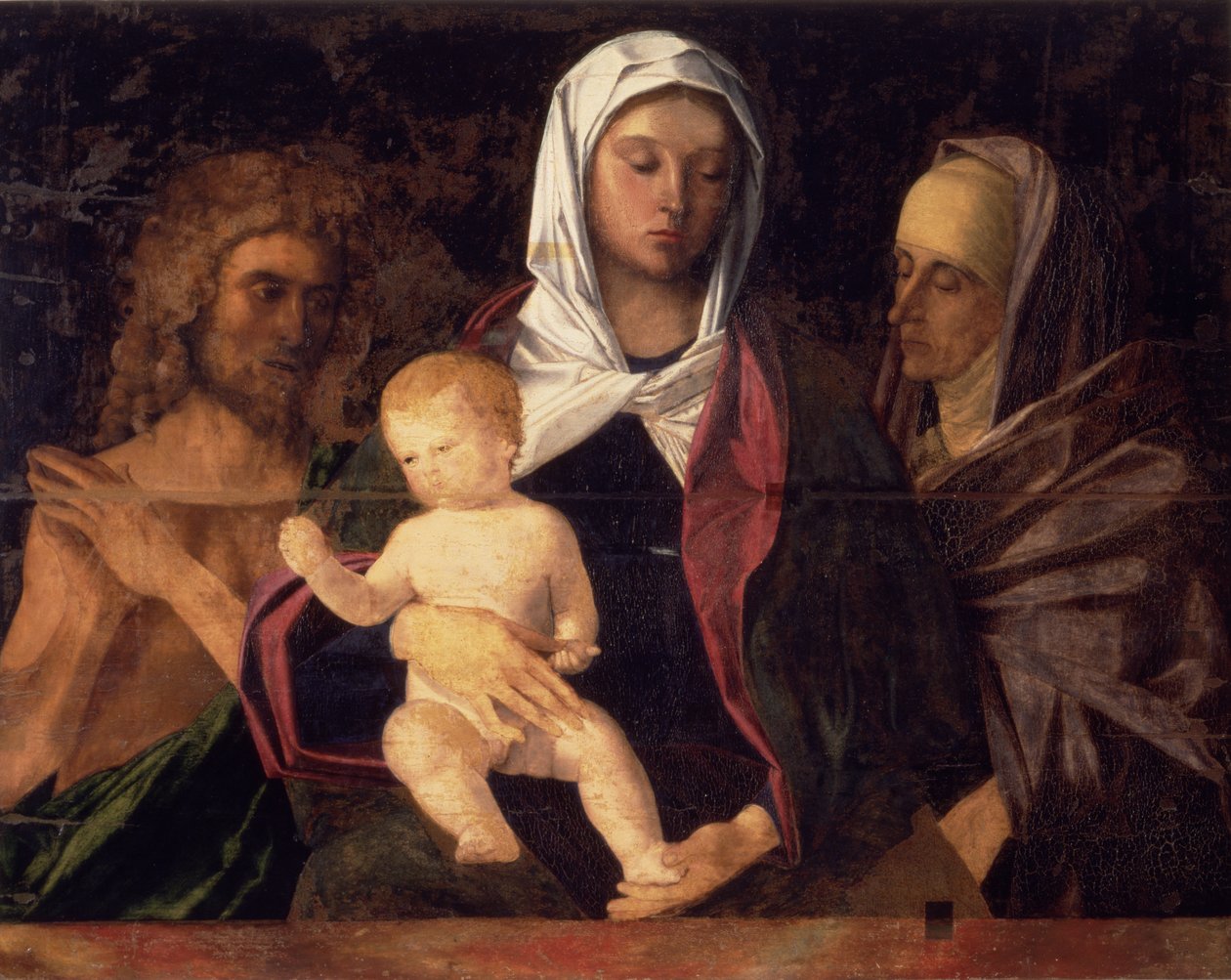 Madonna z Dzieciątkiem ze św. Janem Chrzcicielem i św. Anną (panel) autorstwa Giovanni Bellini