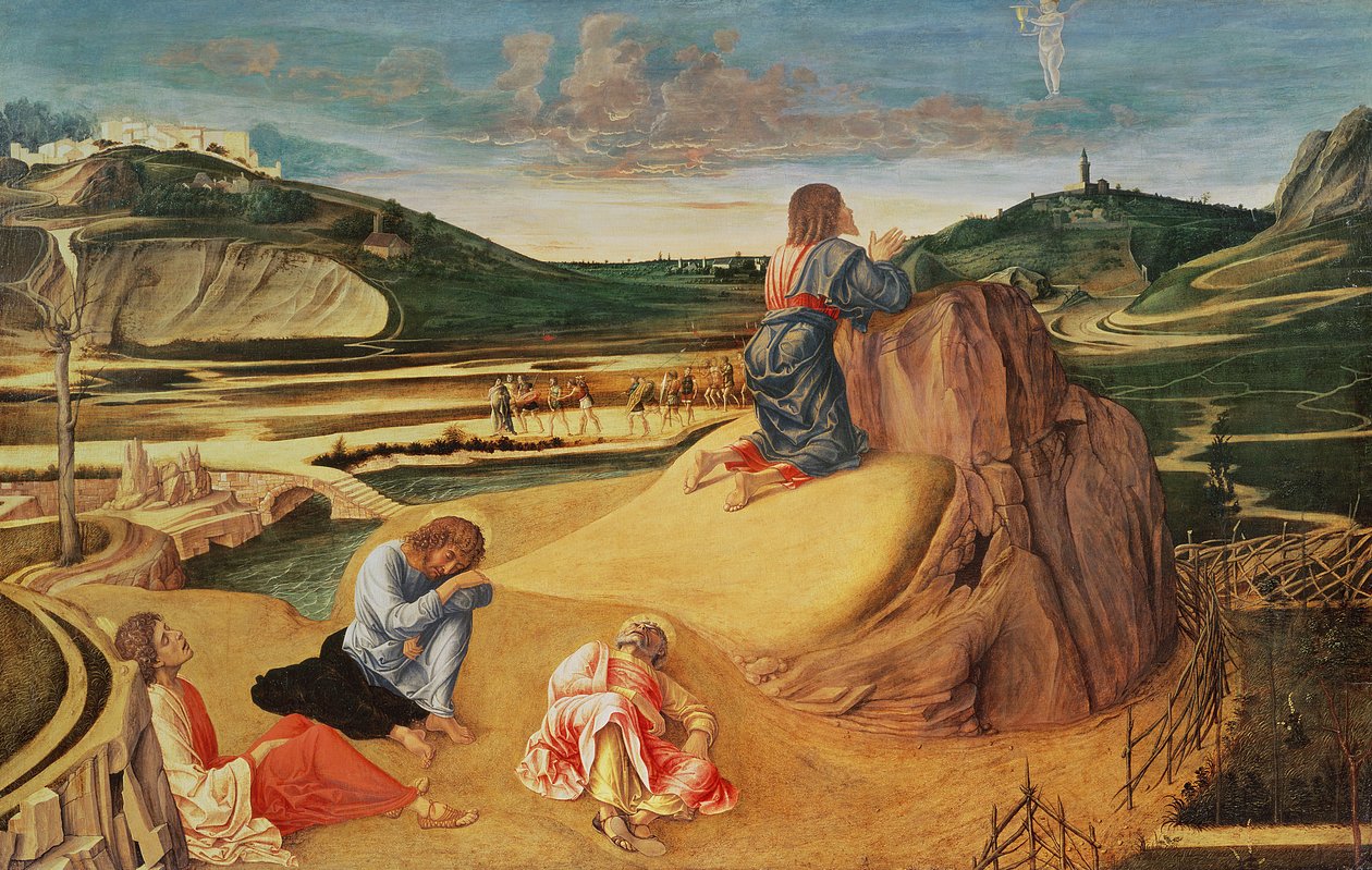 Agonia w ogrodzie, c.1465 (tempera na panelu) autorstwa Giovanni Bellini