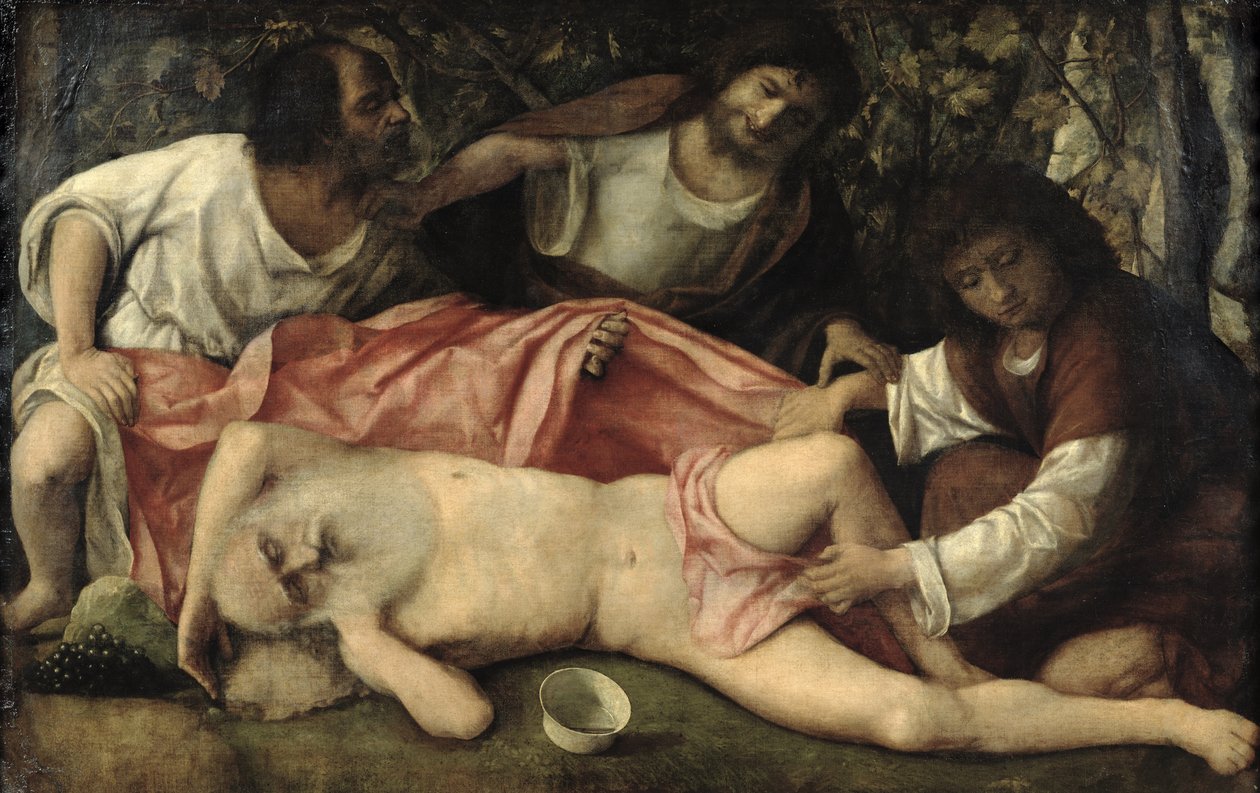 Naśmiewanie się z Noego autorstwa Giovanni Bellini