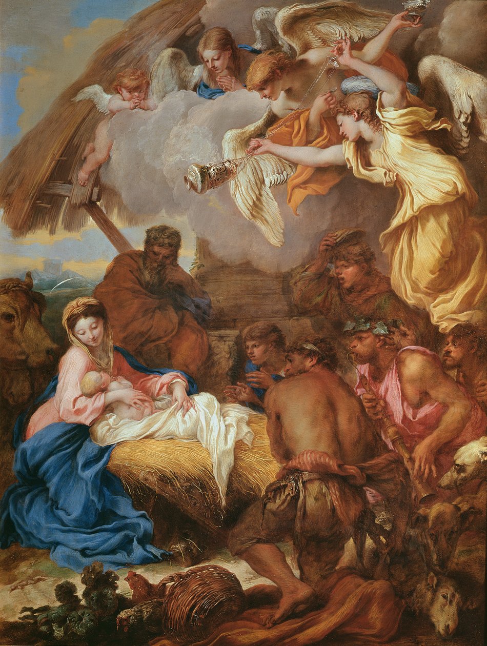 Adoracja pasterzy ok. godz. 1659 autorstwa Giovanni Benedetto Castiglione