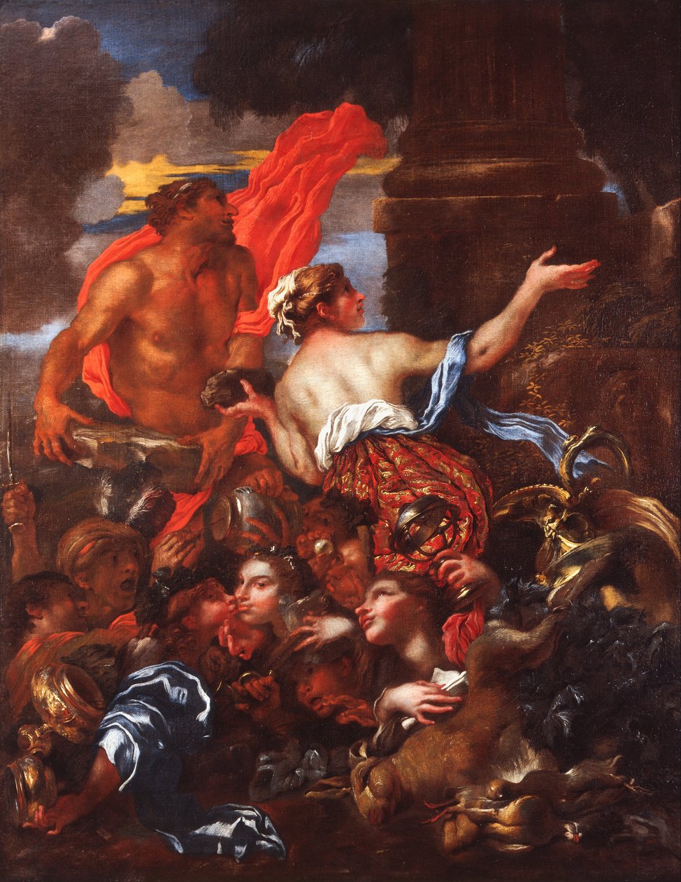 Deukalion i Pyrra autorstwa Giovanni Benedetto Castiglione