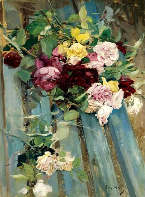 Martwa natura z RosenNiemiecki: Stillleben mit RosennPolski: Martwa natura z różan autorstwa Giovanni Boldini
