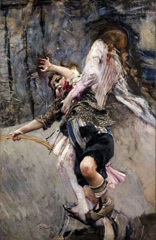Chłopiec z hula hoop Polski: Chlopiec z hula hoopen Niemiecki: Junge mit Hula-Hoof Reifenn autorstwa Giovanni Boldini