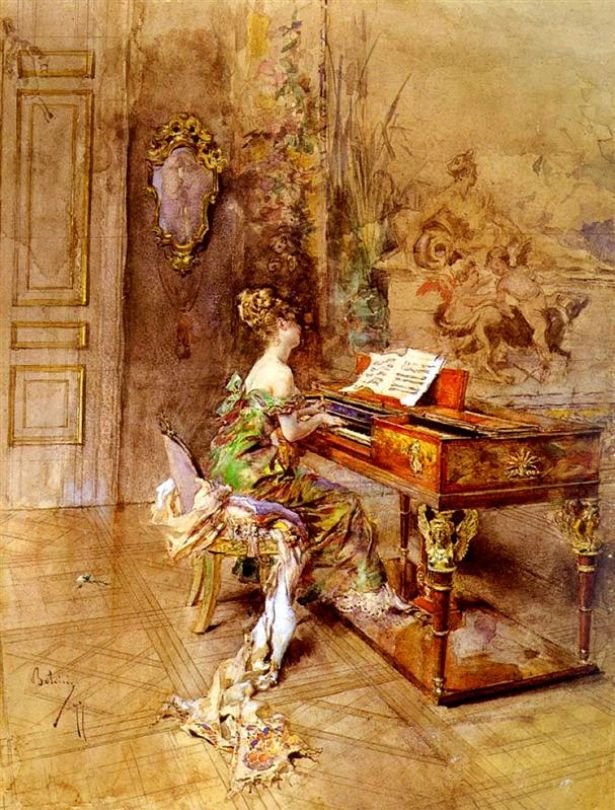 Pianista Deutsch: Die Pianistin Polski: Pianista Man autorstwa Giovanni Boldini