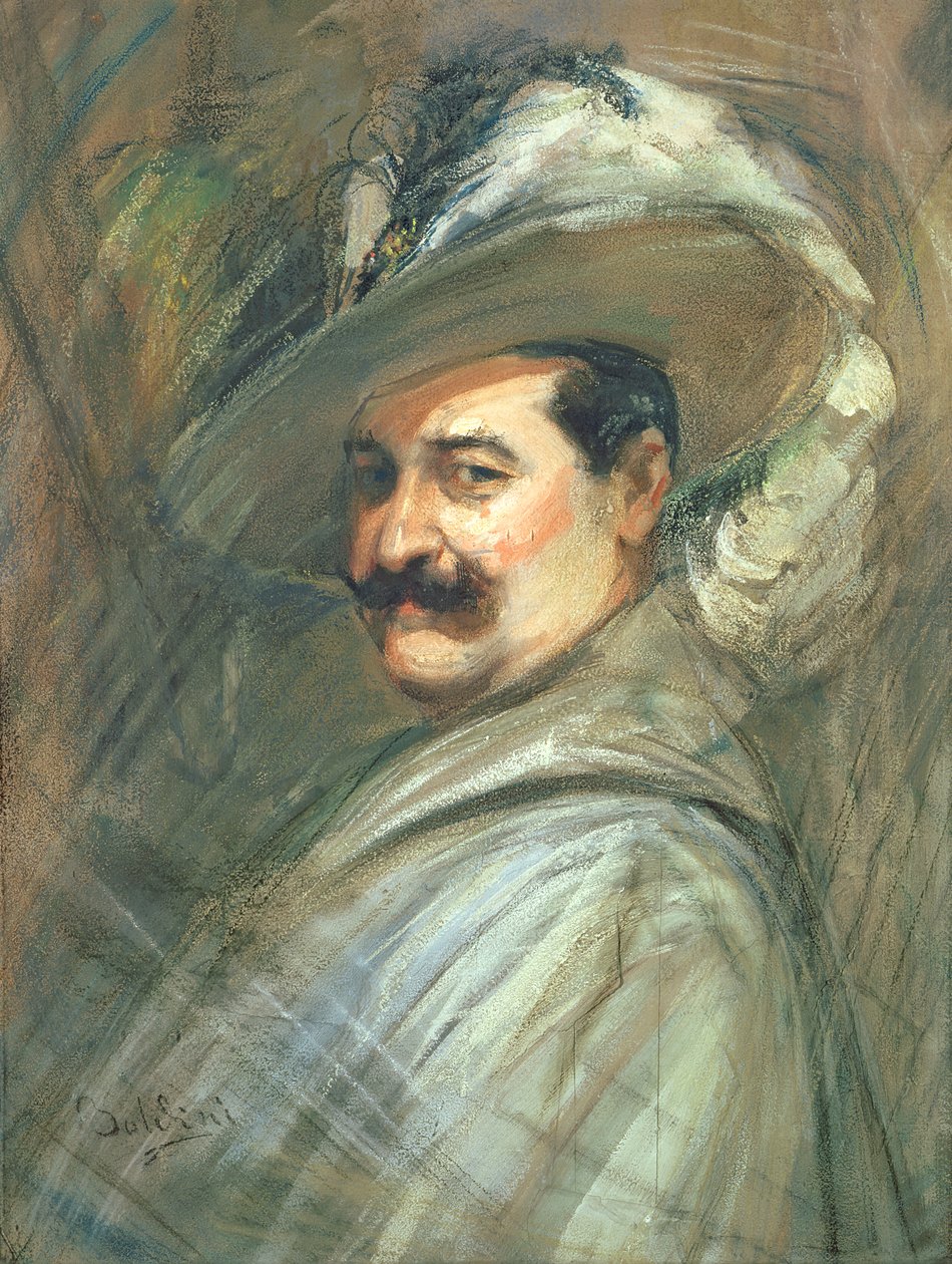 Costantino w roli Ernaniego, ok. 1910 (gwasz i pastel na papierze) autorstwa Giovanni Boldini