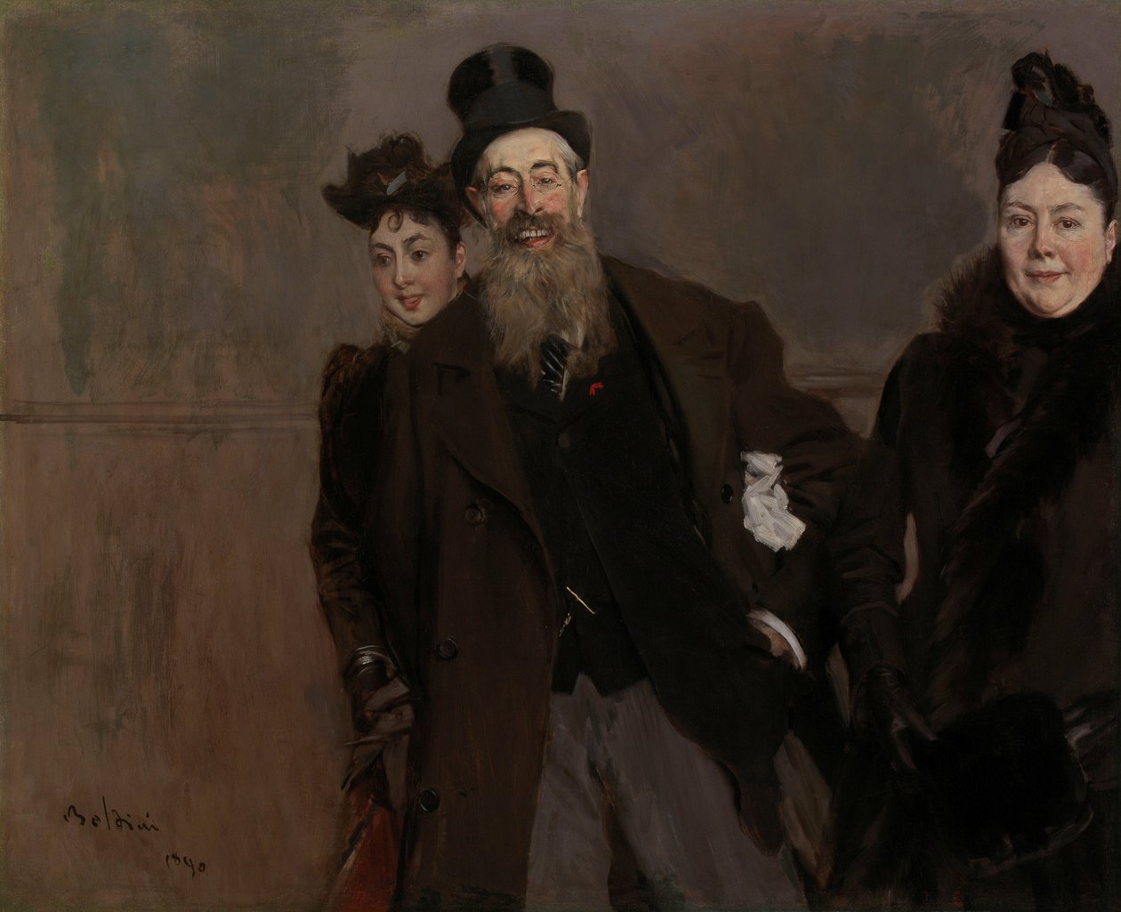 John Lewis Brown z żoną i córką autorstwa Giovanni Boldini