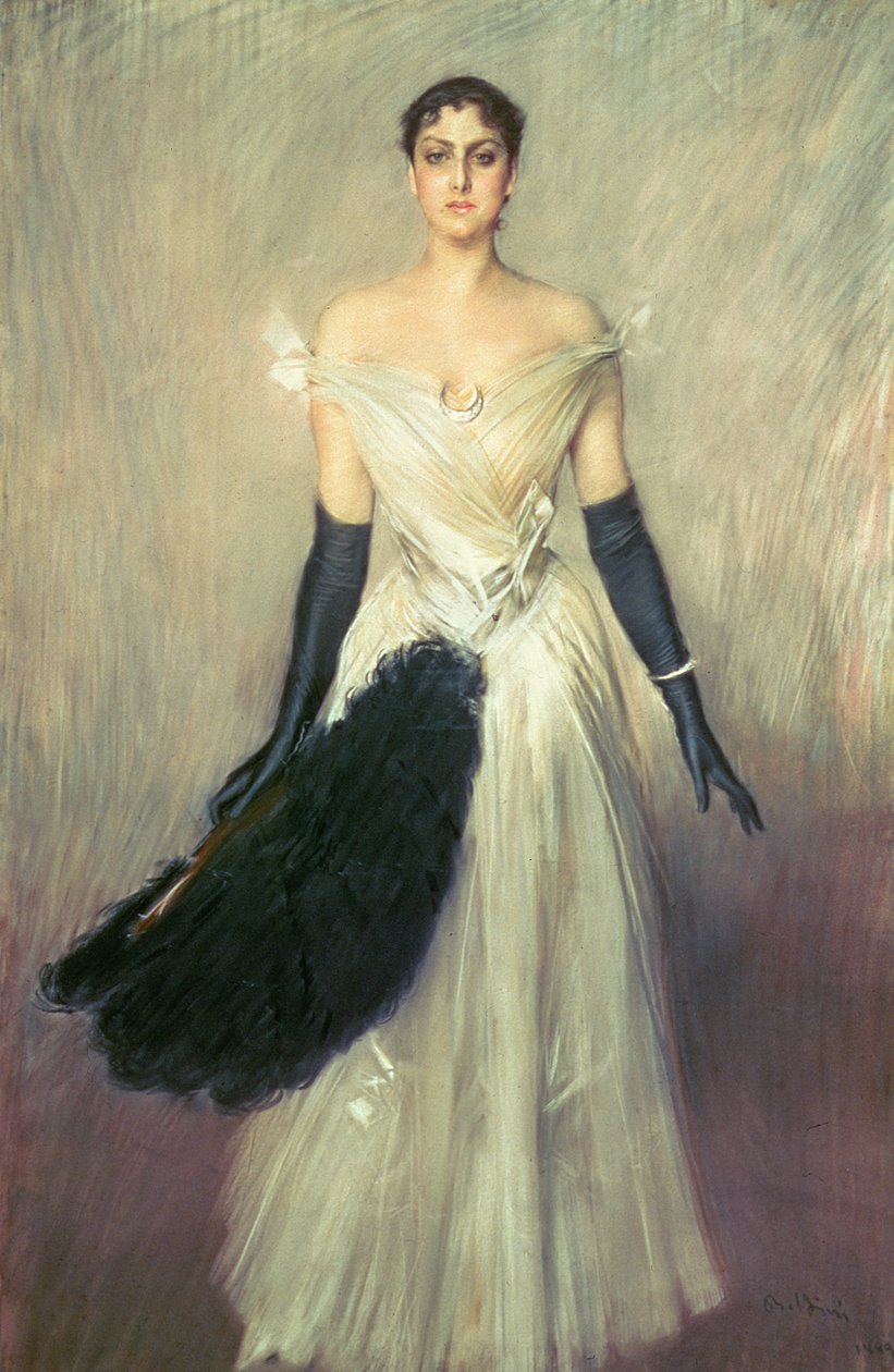 Portret damy, 1889 (pastel) autorstwa Giovanni Boldini