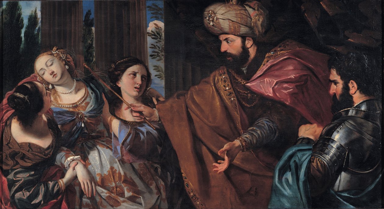 Estera przed Aswerusem autorstwa Giovanni Battista Bonacina