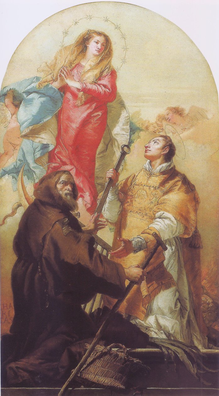 Dziewica w chwale z San Lorenzo i San Francesco di Paola autorstwa Giovanni Domenico Tiepolo