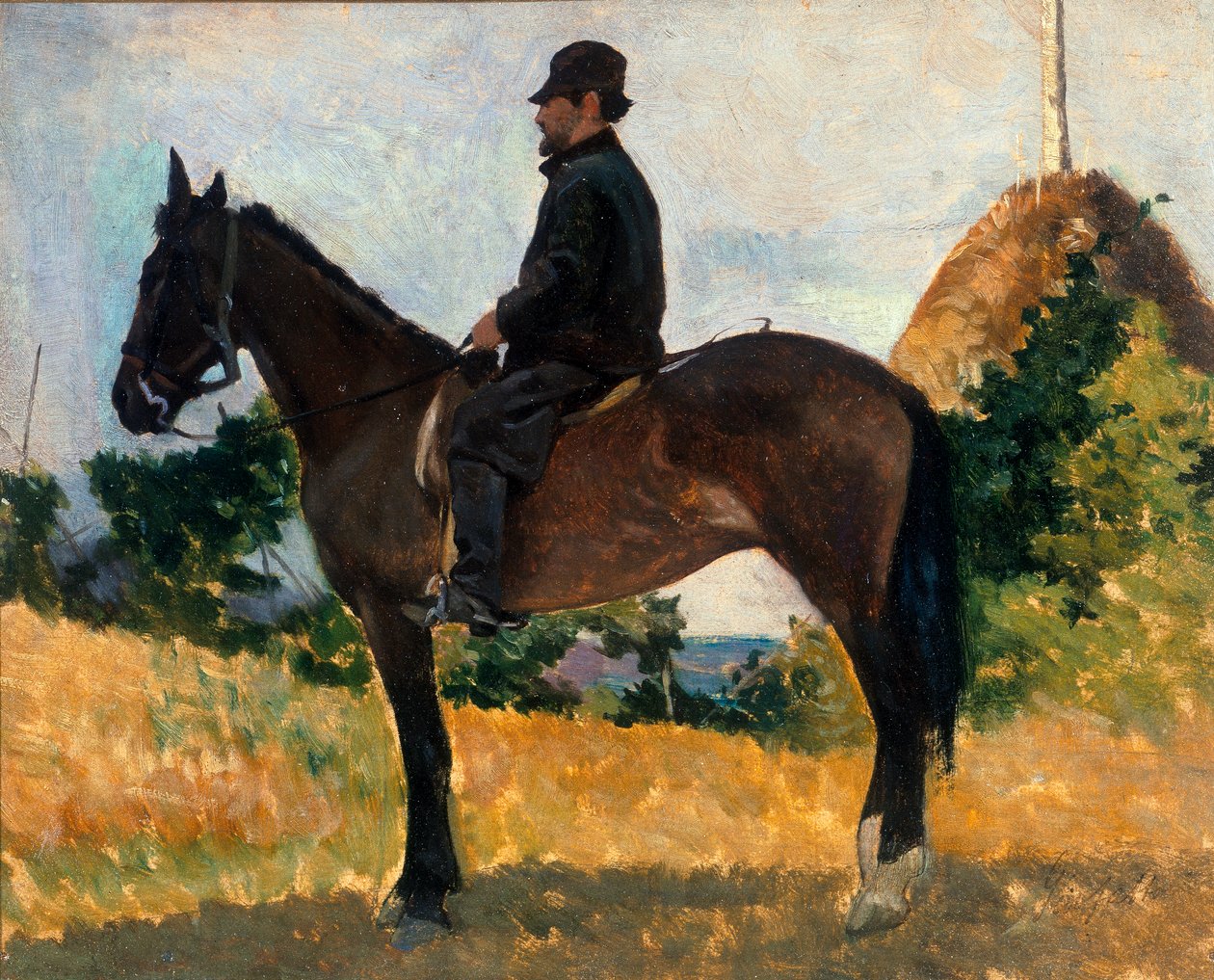 Diego Martelli na koniu autorstwa Giovanni Fattori