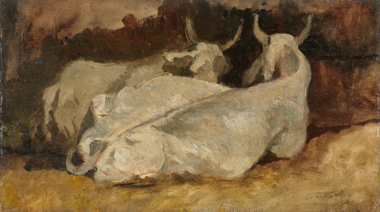 Leżące krowy autorstwa Giovanni Fattori