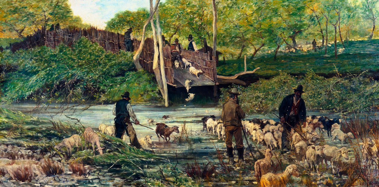 Skoki owiec autorstwa Giovanni Fattori