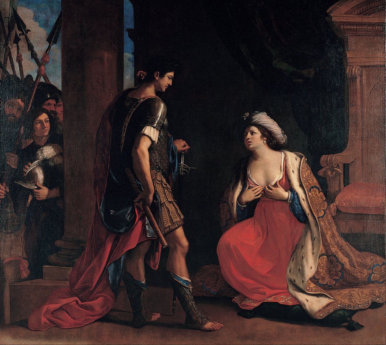 Kleopatra i Oktawian autorstwa Giovanni Francesco Barbieri