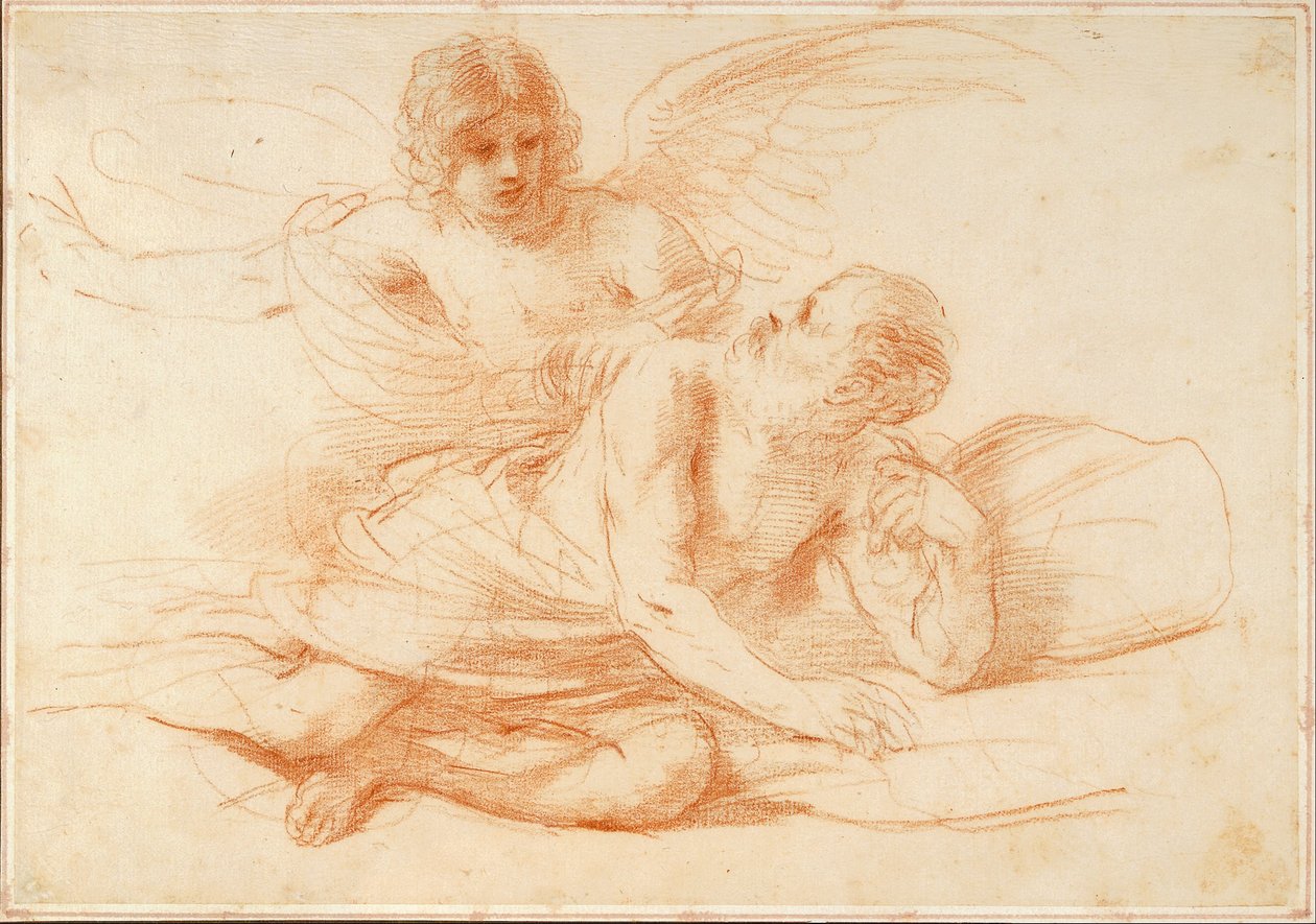Św. Piotr i anioł autorstwa Giovanni Francesco Barbieri