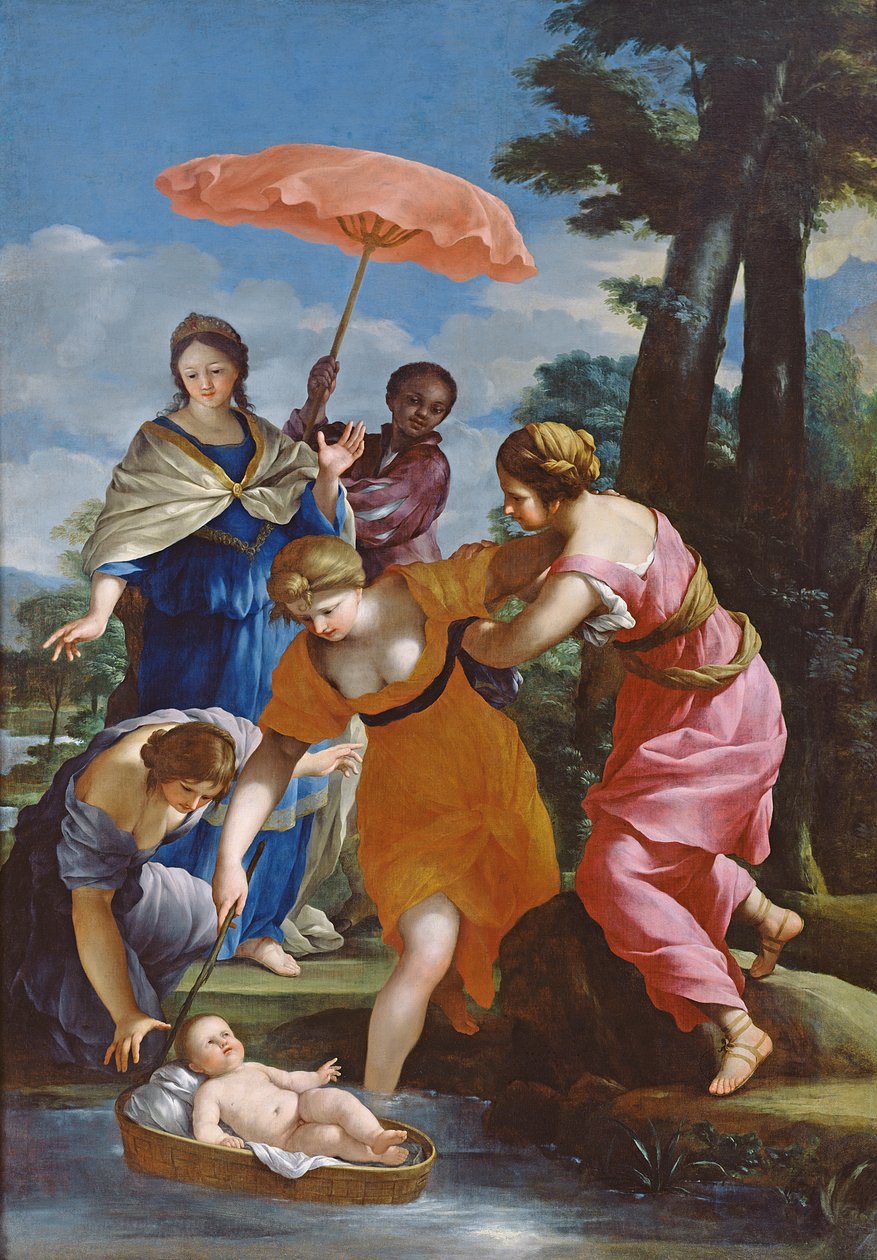 Mojżesz uratowany z wody, ok. 1655-57 autorstwa Giovanni Francesco Romanelli