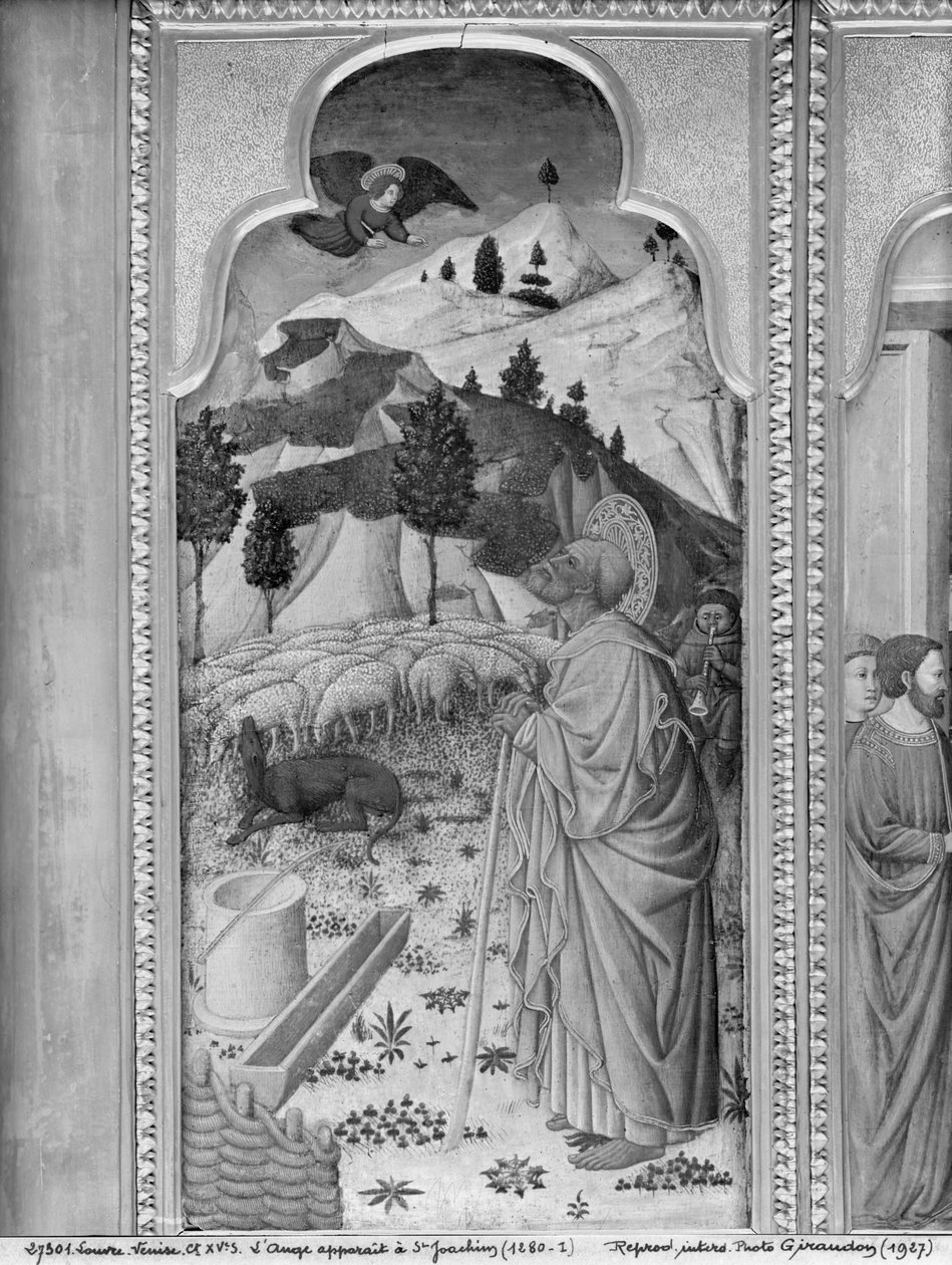 Cykl Życia Dziewicy, Zwiastowanie Joachimowi, ok. 1445 (olej na desce z topoli) autorstwa Giovanni Francesco da Rimini