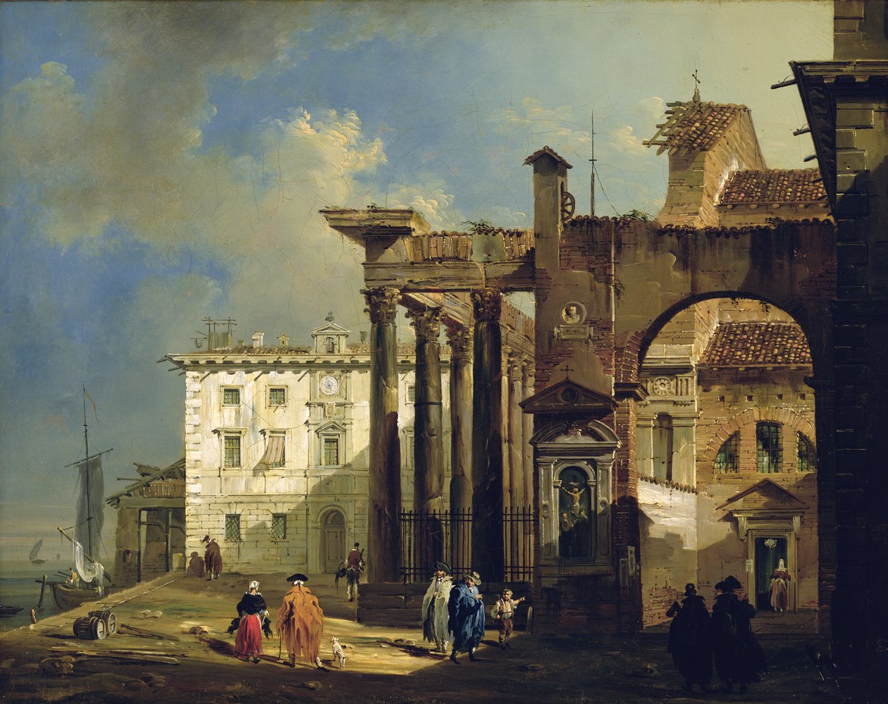Portyk kościoła San Lorenzo w Mediolanie, ok. 1814 autorstwa Giovanni Migliara