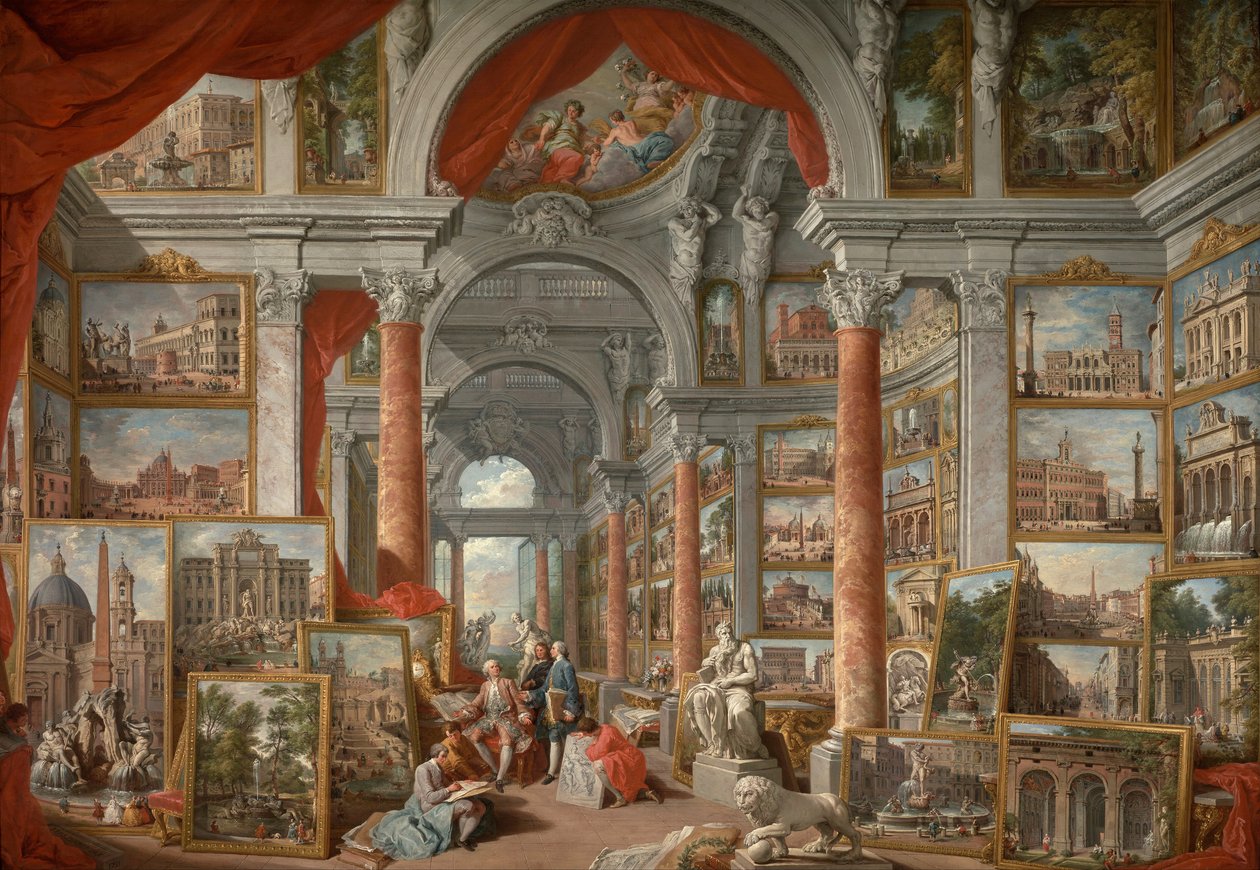 Galeria zdjęć z widokiem na współczesny Rzym autorstwa Giovanni Paolo Pannini